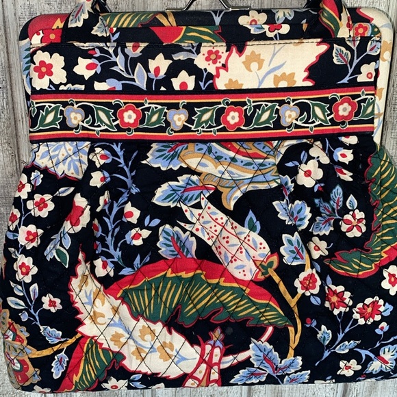 Retired Vera Bradley handbag & zip around wallet multi colors blues floral print - Picture 14 of 15